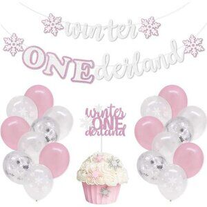 Winter 1St Birthday Decorations For Girls  Birthday Party Supplies Garland Decor
